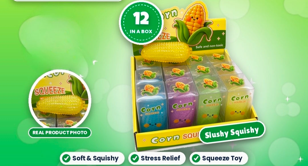 12pcs Corn Squeeze Squishy - Mixed Colours