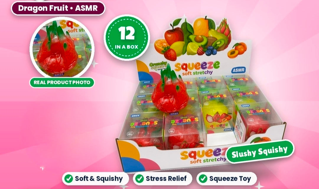 12pcs Fruit Squeeze Squishy - Dragon Fruit ASMR